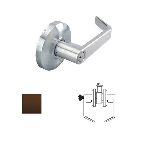 Design Classroom Lever Lock, 2-3/4 Backset, ASA Strike, Schlage C Keyway, US10B Dark Bronze, Cal-Royal, Mfr#: SL03-10B